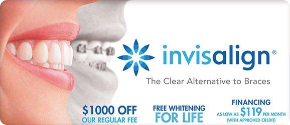 Take advantage of our $1000 off Invisalign braces offer right now. Call us to schedule a free Invisalign consultation today!