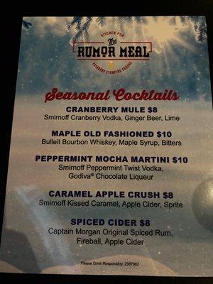 Seasonal cocktails