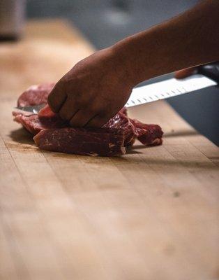 All of our meats are cut fresh daily