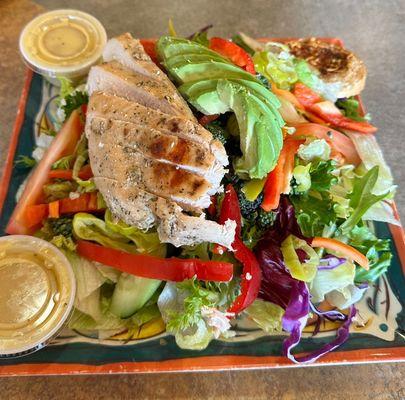 Mediterranean chicken salad w honey mustard dressing