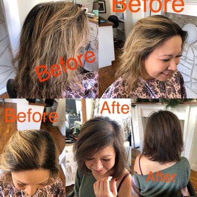 Before and afters pics Hair by Elizabeth