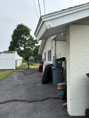 Corner of house they hit with mini excavator