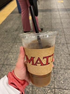 Iced coffee with oat milk