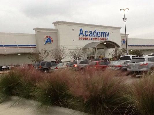 Store front of Academy.  The lines are only a few people long if you need to do #Christmas shopping.