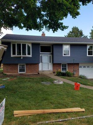 New siding installation