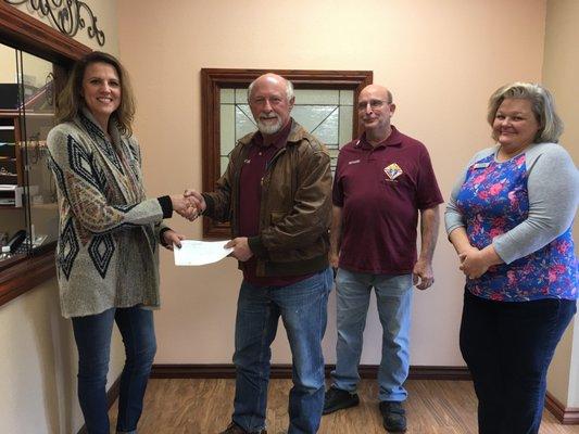 Donation from the Knights of Columbus