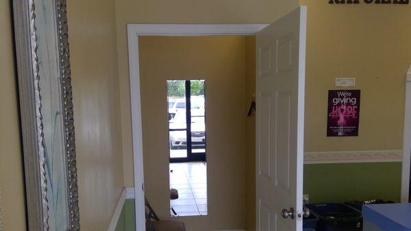 Private changing area for alterations and repairs.