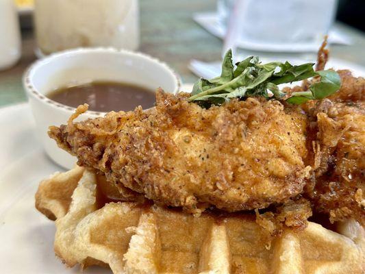 Chicken and waffles.