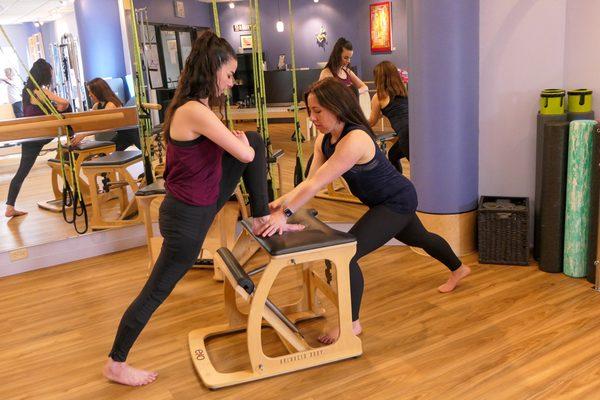 Physical therapist Annie working with a client