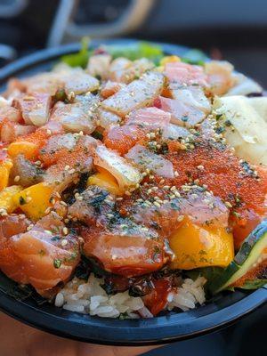 Salmon and sesame tilapia