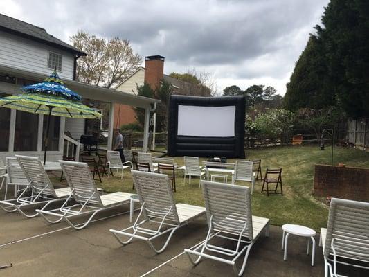 Inflatable screen makes for a great and memorable party!