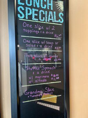 Great pizza lunch specials