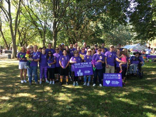 Alzheimer's Walk team September, 2017