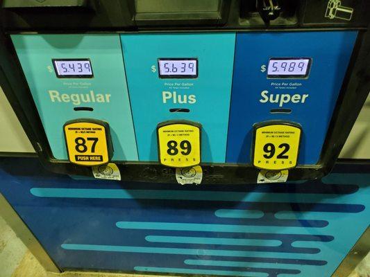 The Gas Prices with Card as of June 8, 2022