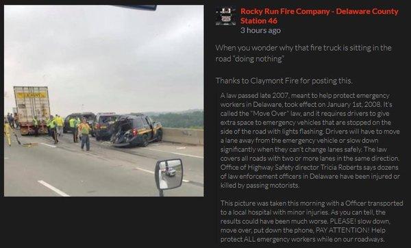 Rocky Run Fire Co -- from their website (What kind of jerk doesn't get out of the way of emergency vehicles?)