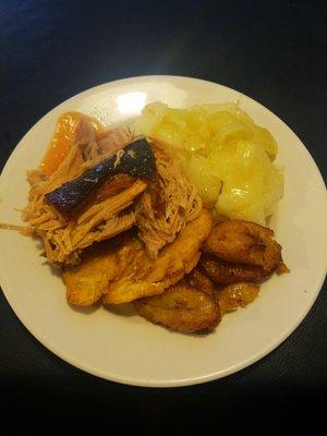 Pork, Yuca and plantains