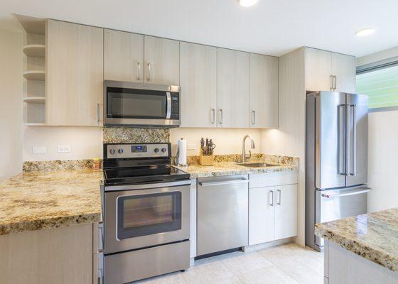 All units have fully equipped kitchens with new appliances.