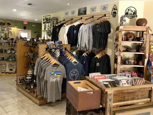 Store interior - a small portion of the clothing available.