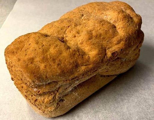 Gluten Free Vegan Sandwich Bread / Deli Loaf.   4" tall, 7" wide 19 oz.  Free from: gluten, dairy, eggs, soy, nuts, corn