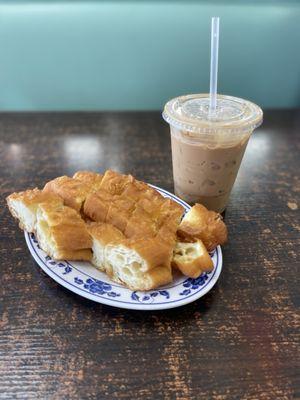 Fried Chinese Donut and Vietnamese Iced Coffee