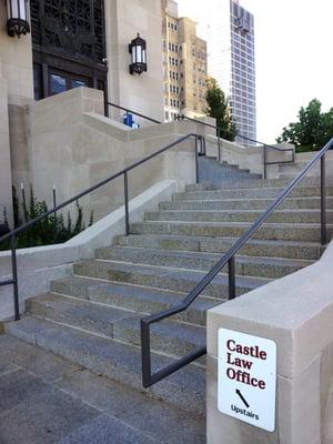 The office entrance is at the top of the stairs on 8th St. If you are unable to climb stairs, ask how to enter at ground level.