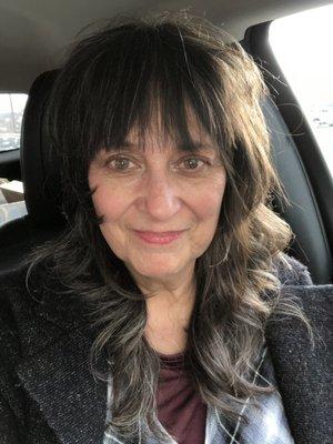 I went from straight hair to a shag haircut. Thank you to Salon Haircut, Aztec, NM.