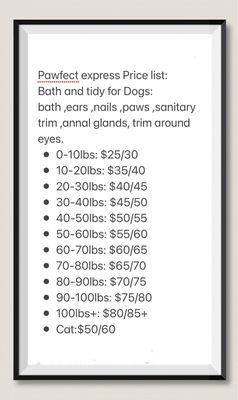 Price list for light trim