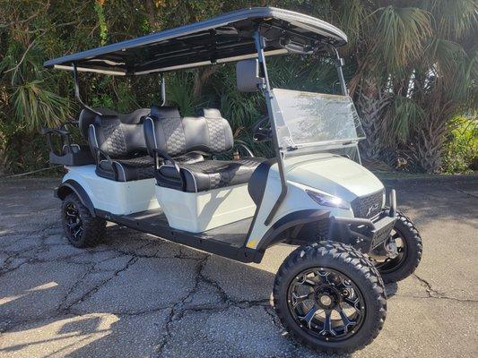 MadJax Xseries X6 lifted frost white metallic lithium golf cart