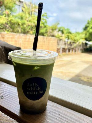 Hapa Matcha Latte w/oatmilk and honey