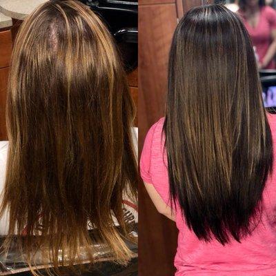 Tape- in Extensions. Before and After