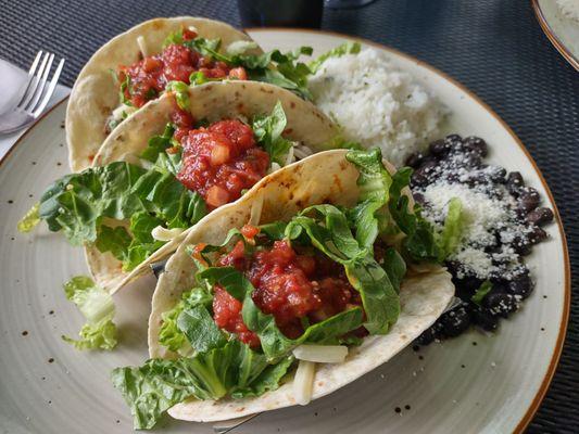 Yummy tacos and the line rice is to die for