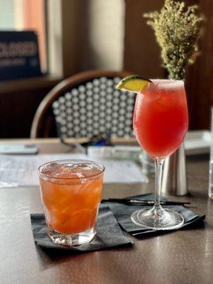 Watermelon Margarita & strawberry bourbon