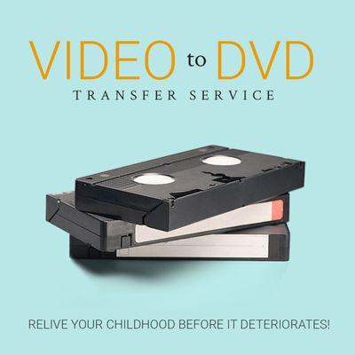 We offer video and movie transfer services! Call us at 765-644-2801 for pricing.