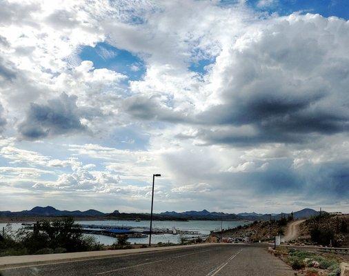 Road down to the marina