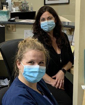 Briana & Heather - Smiling behind their masks #smile #teeth #we love our patients