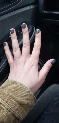 Dark gray gel manicure!