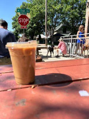 Dirty chai with oatmilk