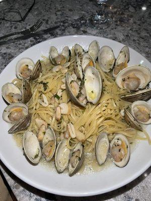 Linguini and clams in a white sauce