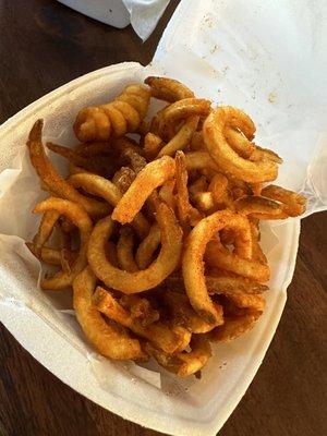 Curly fries with Cajun seasoning