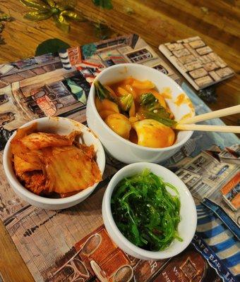 Tteokbokki, Kimchi Cabbage, and Seaweed salad! Wonderful meal made possible by Daleville Oriental Grocery! I love their selection!