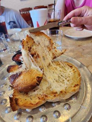 Knotted bread inside view.