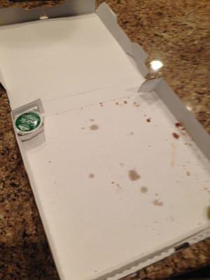 Large cheese pizza devoured by a teen!