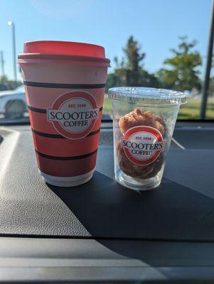 Chia cappuccino and Mini doughnuts