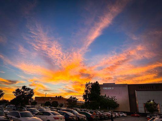 tonight's sunset at the Santa Anita Mall