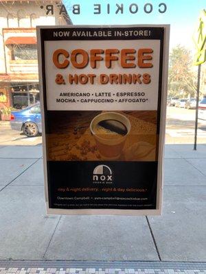 Coffee & hot drinks now available