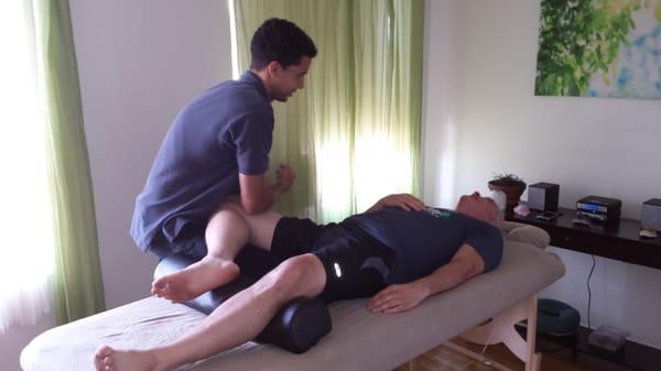 I use a combination of passive/active stretching, neuro-muscular therapy, gua-sha, and sports massage!