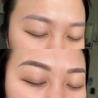 Blading & Shading combo brows.  Ig@myphan17