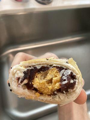 Red bean and yolk bun