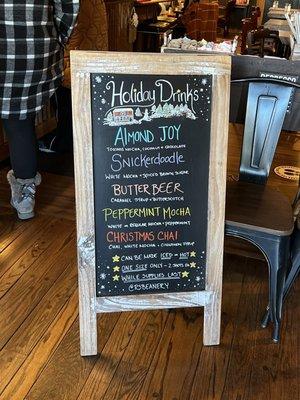 Holiday Drink Menu