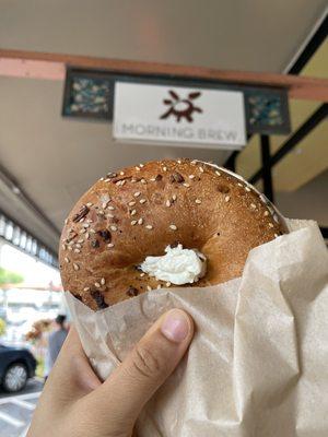 Everything bagel with dill cream cheese